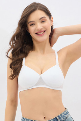 Clovia Padded Non-Wired T-Shirt Bra Women T-Shirt Lightly Padded Bra(White)