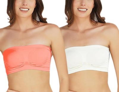 KDG TREADS Women Cami Bra Non Padded Bra(Orange, White)