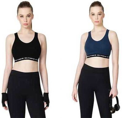 VAN HEUSEN Proactive Antibacterial And Wireless Women Full Coverage Lightly Padded Bra(Black, Blue)