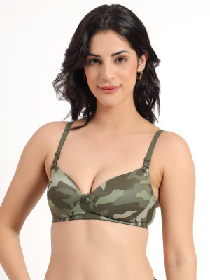 craftwell studio Women Push-up Heavily Padded Bra(Green)