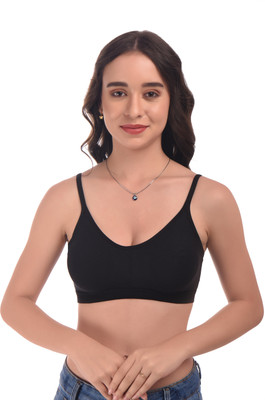 elina Women Sports Non Padded Bra(Black)