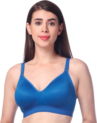 Trylo Trylo Women Full Coverage Non Padded Bra ( Blue_38D ) Women Everyday Non Padded Bra(Blue)