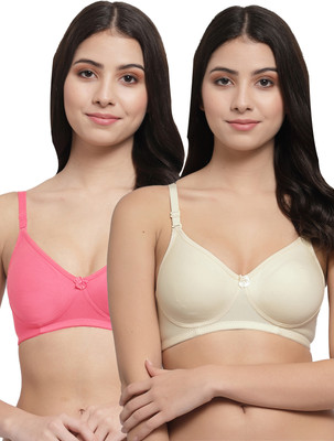 Docare Women T-Shirt Lightly Padded Bra(Beige, Pink)