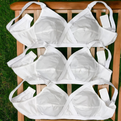 Dwinkky Women Full Coverage Non Padded Bra(White)