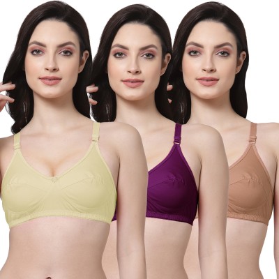 Shyam Sons FLAIR Forever Women Everyday Non Padded Bra(Beige, Purple, Brown)