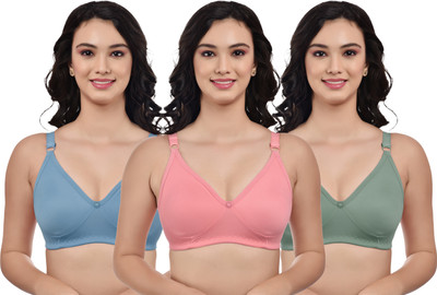 BOOMSHY Pack of 3 Women Everyday Non Padded Bra Women Everyday Non Padded Bra(Multicolor)