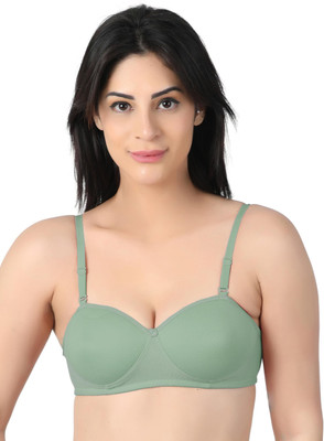 RAHA S.G Women T-Shirt Lightly Padded Bra(Green)
