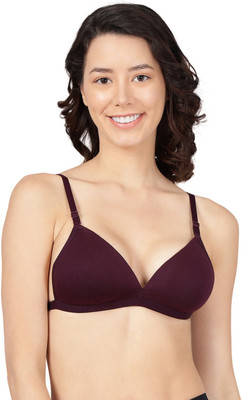 TEVINLY Women Cami Bra Lightly Padded Bra Women T-Shirt Lightly Padded Bra(Maroon)