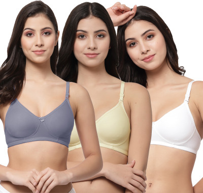 COLLEGE GIRL CG1301 Women T-Shirt Non Padded Bra(Blue, Beige, White)