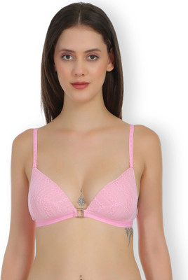 Selfcare Womens Fancy Half Coverage Tshirt Bra Women Full Coverage Lightly Padded Bra(Pink)
