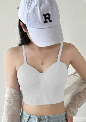 SUPER BEAUTY SB Women Cage Bra Lightly Padded Bra(White)