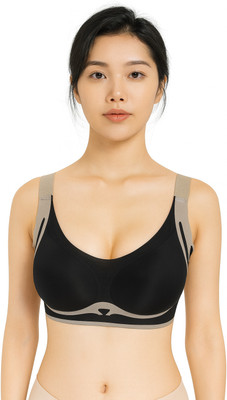 Hpa Sports Bra for Girls & Women | Lightly Padded | Full Coverage Women Sports Lightly Padded Bra(Black)