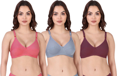 Cup's-In Rinki Bra Women Minimizer Non Padded Bra(Red, Blue, Maroon)
