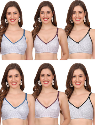 FigureFit Rockstar Women Everyday Non Padded Bra(Blue, Maroon, Black)