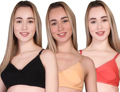 Mad Venom Fancy Solid Women and girls Heavily Padded Bra Casual Wear Women Everyday Heavily Padded Bra(Black, Beige, Orange)