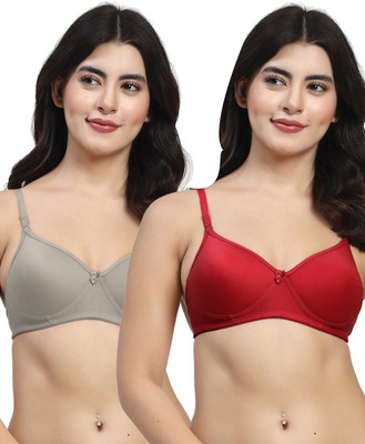 LILY maofcigamMino Women T-Shirt Heavily Padded Bra(Maroon, Grey)
