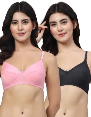 LILY Enimsaj Women Everyday Non Padded Bra(Pink, Black)