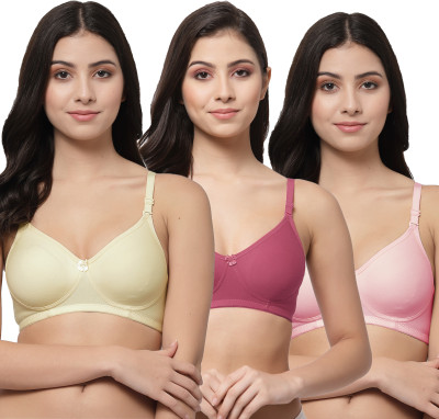 COLLEGE GIRL CG1301 Women T-Shirt Non Padded Bra(Beige, Maroon, Pink)