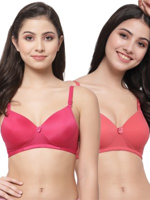 COLLEGE GIRL CGPAD1217-CGPAD1218 Women T-Shirt Lightly Padded Bra(Pink, Red)