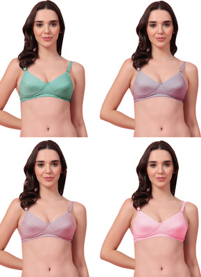 Shyam Sons FLAIR KLYN Foam Women Everyday Heavily Padded Bra(Green, Grey, Purple, Pink)