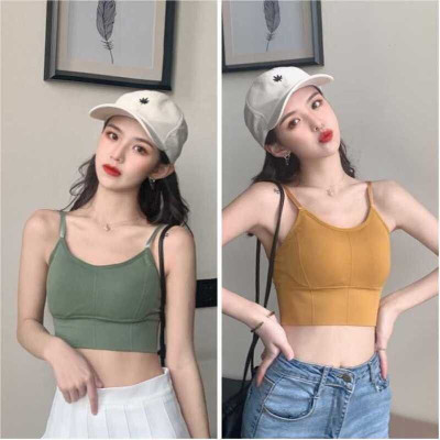 MAHEK CREATIVE Women Sports Lightly Padded Bra(Green, Yellow)