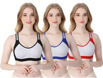 Wonkey Combo Sport Bra Multicolor Women Sports Non Padded Bra(Multicolor)