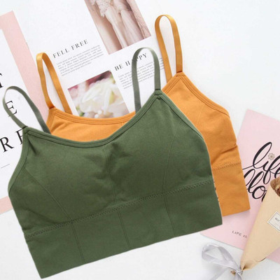 Crusila Women Sports Lightly Padded Bra(Green, Yellow)