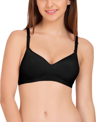 TWEENS Tweens Women's Medium Padded Cotton Rich T-Shirt Bra Women Full Coverage Lightly Padded Bra(Black)