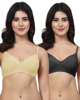 LILY manoop Women Everyday Non Padded Bra(Beige, Black)