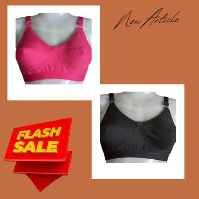 Creative Universal Women Everyday Non Padded Bra(Pink, Black)