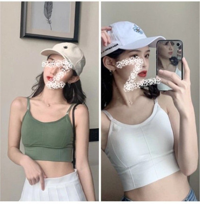 BRANKLY URJA WOMEN SOPRTS LIGHTLY PADDED BRA Women Cami Bra Lightly Padded Bra(Green, White)