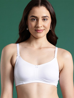 LEADING LADY Leading Lady Women's Solid Non Padded Everyday Bra Women Everyday Non Padded Bra(White)