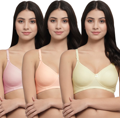 Docare Women T-Shirt Lightly Padded Bra(Yellow, Orange, Pink)