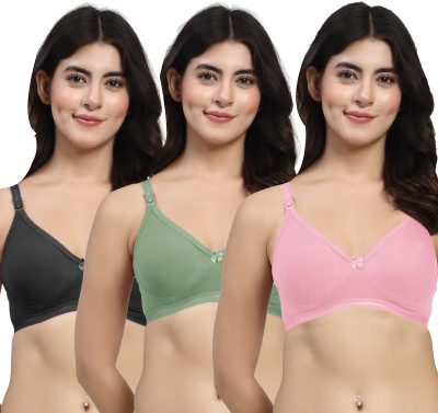 LILY ithsirdMino Women T-Shirt Non Padded Bra(Pink, Green, Black)
