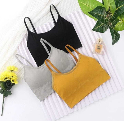 lgr Pack of 3 Women Sports Lightly Padded Bra Women Bralette Lightly Padded Bra(Multicolor)