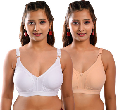 elina Full Coverage Bra for Women – Premium Quality with Unique Style and Comfort Women Full Coverage Non Padded Bra(White, Beige)