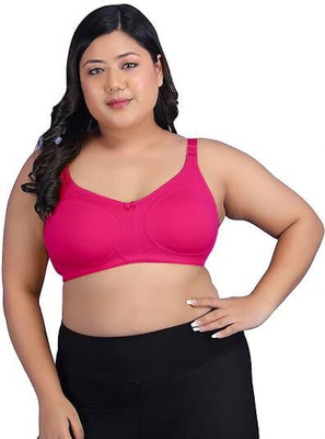 map deal Tshirt Bra Regular and Plus Sizes Bra for Women Girl Everyday Cotton Hosiery Bra Women Everyday Non Padded Bra(Pink)