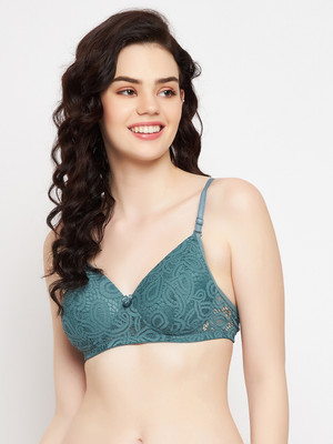 Clovia Women Full Coverage Lightly Padded Bra(Green)