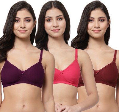 Docare Detachable Strap Women T-Shirt Lightly Padded Bra(Purple, Pink, Maroon)