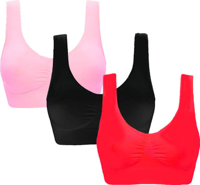 zoxen Women Sports Non Padded Bra(Multicolor)