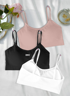 Fashocart 2122-l pink-blk-whit-03-FREE Women Full Coverage Lightly Padded Bra(Pink)