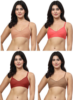 LILY anpas Women Everyday Non Padded Bra(Red, Brown, Maroon, Beige)