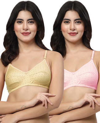 LILY egatniv Women Everyday Non Padded Bra(Beige, Pink)