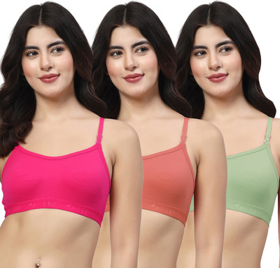 LILY 3321Mino Women Sports Non Padded Bra(Pink, Red, Green)