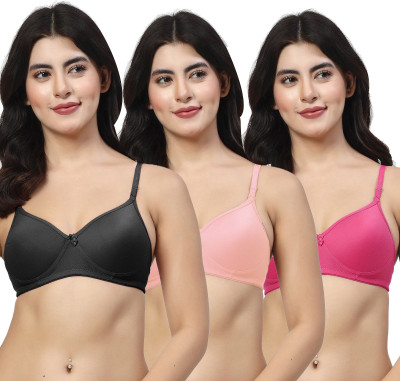 LILY maofcigam Women Full Coverage Heavily Padded Bra(Black, Pink, Pink)