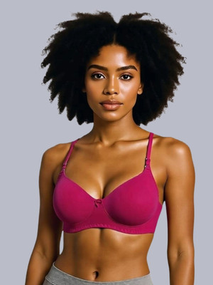 Eden Women T-Shirt Non Padded Bra(Pink)