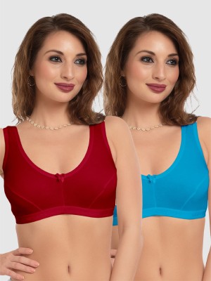 DAISY DEE LORA Women Sports Non Padded Bra(Maroon, Blue)