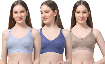 SuTJena Women T-Shirt Non Padded Bra(Multicolor)