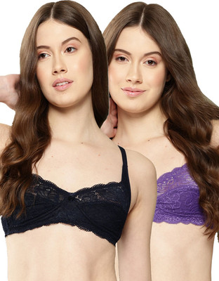 LEADING LADY Leading Lady Full Coverage Women Non Padded Non Wired Everyday Bra Women T-Shirt Non Padded Bra(Purple, Dark Blue)