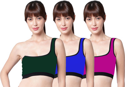 aamarsh Khand Bra Women Minimizer Non Padded Bra(Green, Blue, Pink)